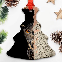 Owl Hiding Peeking Peeping Peek Christmas Tree Ornament (two Sides) by Celenk