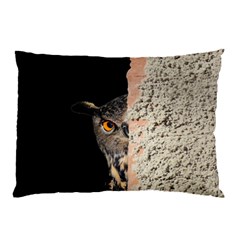 Owl Hiding Peeking Peeping Peek Pillow Case (two Sides) by Celenk