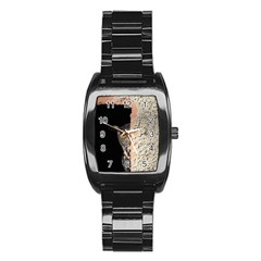 Owl Hiding Peeking Peeping Peek Stainless Steel Barrel Watch