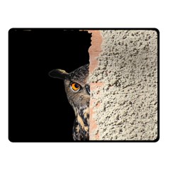 Owl Hiding Peeking Peeping Peek Double Sided Fleece Blanket (small)  by Celenk