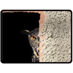 Owl Hiding Peeking Peeping Peek Double Sided Fleece Blanket (Large)  80 x60  Blanket Front