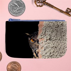 Owl Hiding Peeking Peeping Peek Large Coin Purse by Celenk