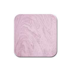 Marble Background Texture Pink Rubber Square Coaster (4 Pack) 