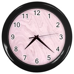 Marble Background Texture Pink Wall Clocks (black) by Celenk