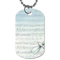 Vintage Blue Music Notes Dog Tag (two Sides) by Celenk