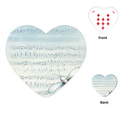 Vintage Blue Music Notes Playing Cards (heart)  by Celenk