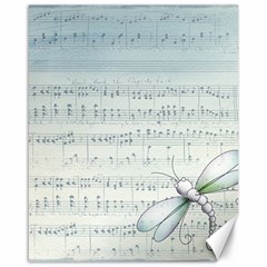 Vintage Blue Music Notes Canvas 16  X 20   by Celenk