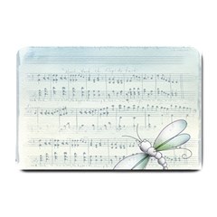 Vintage Blue Music Notes Small Doormat  by Celenk