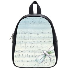 Vintage Blue Music Notes School Bag (small) by Celenk