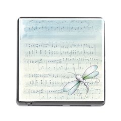 Vintage Blue Music Notes Memory Card Reader (square) by Celenk