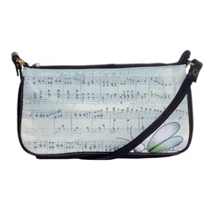 Vintage Blue Music Notes Shoulder Clutch Bags by Celenk