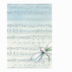 Vintage Blue Music Notes Small Garden Flag (two Sides) by Celenk