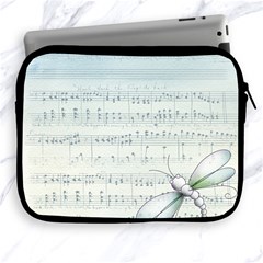 Vintage Blue Music Notes Apple Ipad 2/3/4 Zipper Cases by Celenk