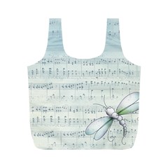 Vintage Blue Music Notes Full Print Recycle Bags (m)  by Celenk