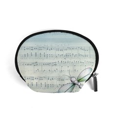 Vintage Blue Music Notes Accessory Pouches (small)  by Celenk