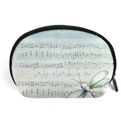 Vintage Blue Music Notes Accessory Pouches (large)  by Celenk