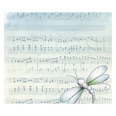 Vintage Blue Music Notes Double Sided Flano Blanket (small)  by Celenk