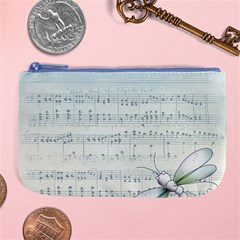 Vintage Blue Music Notes Large Coin Purse