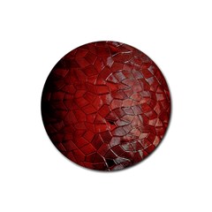 Pattern Backgrounds Abstract Red Rubber Round Coaster (4 Pack)  by Celenk