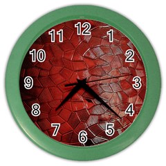 Pattern Backgrounds Abstract Red Color Wall Clocks by Celenk