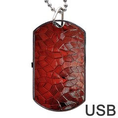 Pattern Backgrounds Abstract Red Dog Tag Usb Flash (two Sides) by Celenk