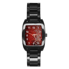 Pattern Backgrounds Abstract Red Stainless Steel Barrel Watch by Celenk