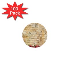 Background Old Parchment Musical 1  Mini Buttons (100 Pack)  by Celenk