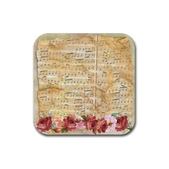 Background Old Parchment Musical Rubber Coaster (square)  by Celenk