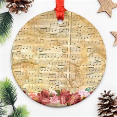 Background Old Parchment Musical Round Ornament (two Sides) by Celenk