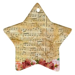 Background Old Parchment Musical Star Ornament (two Sides) by Celenk