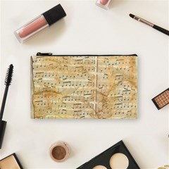 Background Old Parchment Musical Cosmetic Bag (small)  by Celenk