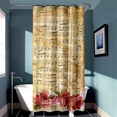 Background Old Parchment Musical Shower Curtain 36  X 72  (stall)  by Celenk