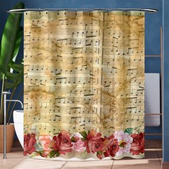 Background Old Parchment Musical Shower Curtain 60  X 72  (medium)  by Celenk