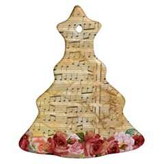 Background Old Parchment Musical Ornament (christmas Tree)  by Celenk