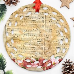 Background Old Parchment Musical Round Filigree Ornament (two Sides) by Celenk