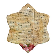 Background Old Parchment Musical Snowflake Ornament (two Sides) by Celenk