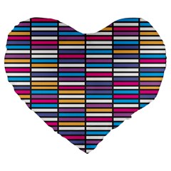 Color Grid 01 Large 19  Premium Flano Heart Shape Cushions