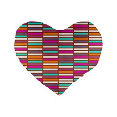 Color Grid 02 Standard 16  Premium Heart Shape Cushions by jumpercat