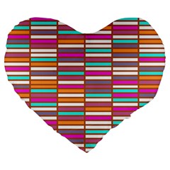 Color Grid 02 Large 19  Premium Heart Shape Cushions by jumpercat