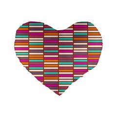 Color Grid 02 Standard 16  Premium Flano Heart Shape Cushions by jumpercat