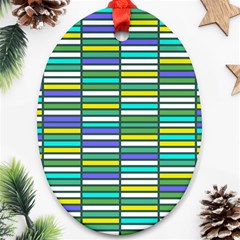 Color Grid 03 Oval Ornament (two Sides)