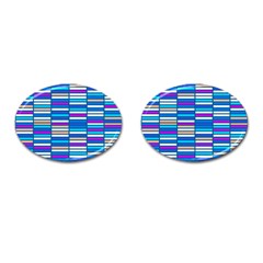 Color Grid 04 Cufflinks (oval) by jumpercat