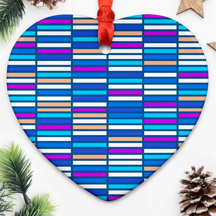 Color Grid 04 Heart Ornament (Two Sides)