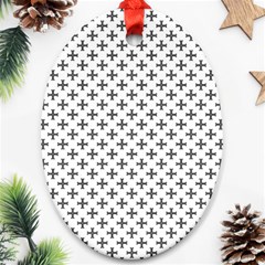 Black Cross Ornament (oval) by jumpercat