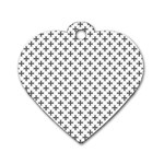 Black Cross Dog Tag Heart (Two Sides) Front