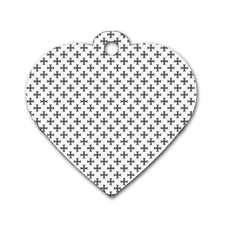 Black Cross Dog Tag Heart (Two Sides)