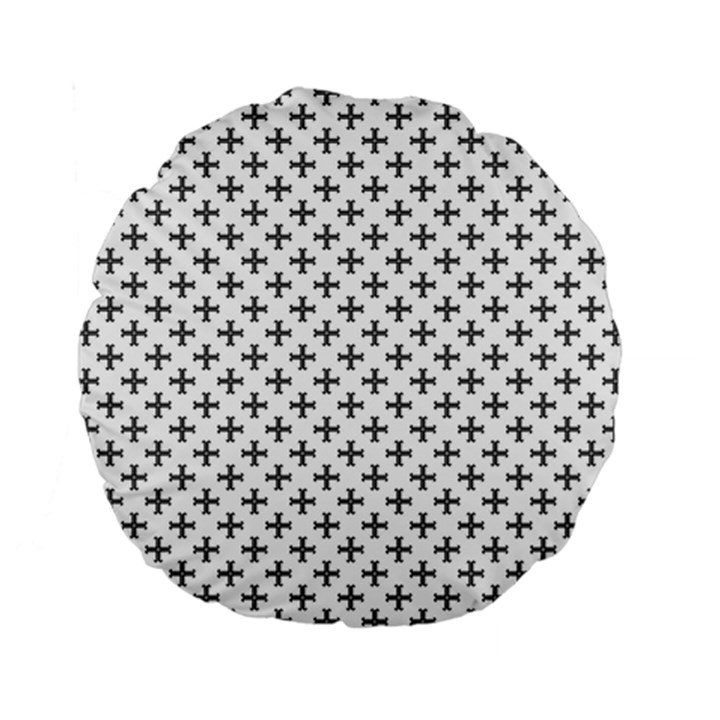 Black Cross Standard 15  Premium Round Cushions