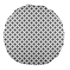 Black Cross Large 18  Premium Flano Round Cushions by jumpercat