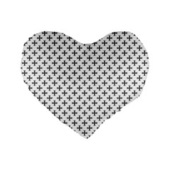 Black Cross Standard 16  Premium Flano Heart Shape Cushions by jumpercat