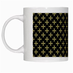 Yellow Cross White Mugs by jumpercat